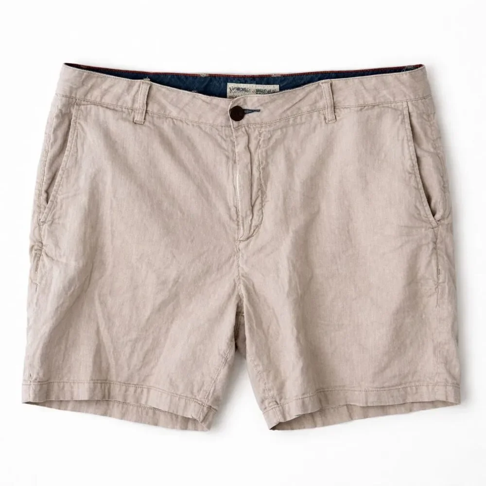 Men's Faherty Tradewinds Shorts Linen Organic Cotton Size 40 Dorset Sand